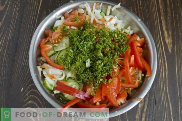 Salade de choux pour l'hiver avec concombres et tomates