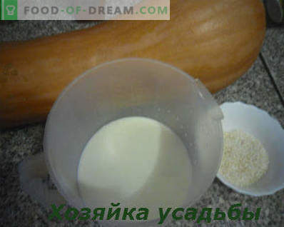 Comment faire cuire la bouillie de potiron dans le lait, recette pas à pas avec photo