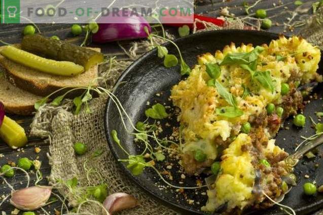 Tarte aux pommes de terre avec viande hachée et légumes