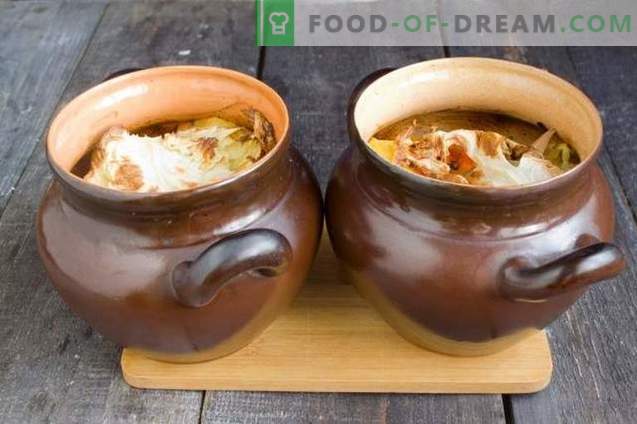 Côtes de porc dans un pot avec citrouille et champignons