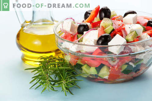 Salades à l’huile d’olive - une sélection des meilleures recettes. Comment préparer correctement et délicieusement des salades à l'huile d'olive.