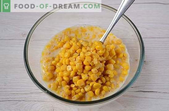 Beignets au maïs: utilisez du maïs en conserve provenant de canettes! Recette photo étape par étape de l'auteur pour des crêpes avec du maïs sur kéfir