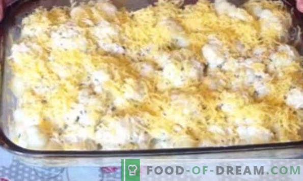 Casserole de chou-fleur au four, recettes avec du fromage, œuf, poulet, viande hachée, courgette