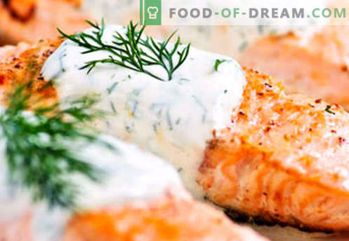 Saumon dans une sauce crémeuse - les meilleures recettes. Comment cuire correctement et savoureux le saumon dans une sauce crémeuse.