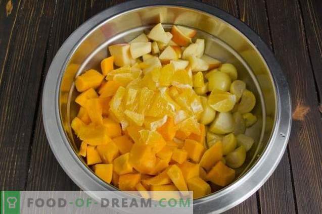 Confiture de citrouille avec physalis, pommes et orange