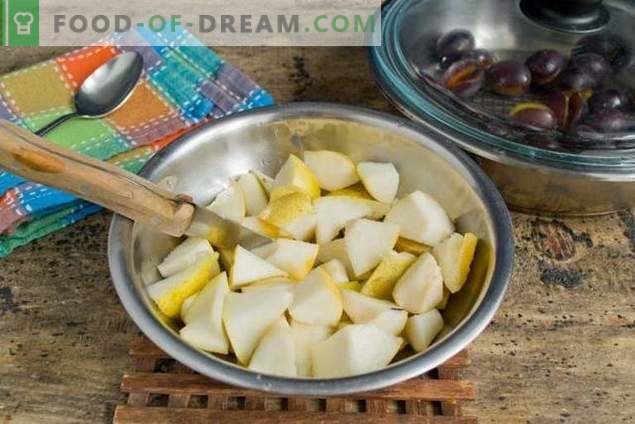 Confiture de poires et de prunes - la plus facile à préparer