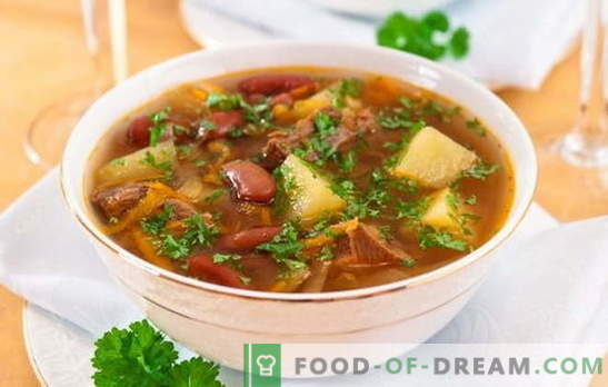 Soupe aux haricots et à la viande: comment cuisiner une délicieuse soupe aux haricots? Recettes simples pour soupe aux haricots et à la viande
