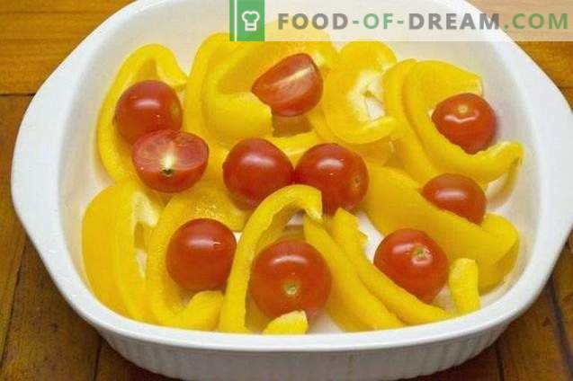 Confi de poivron jaune aux tomates cerises