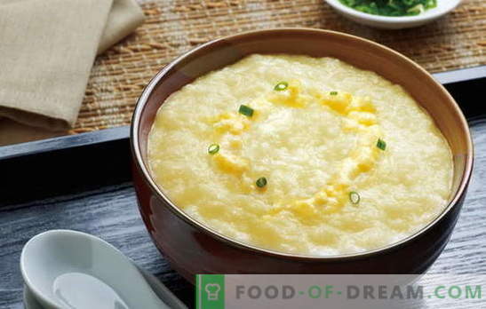 Comment faire cuire une délicieuse bouillie de maïs avec du lait? Les meilleures recettes et secrets de la cuisson de la bouillie de maïs au lait de céréales ou de farine
