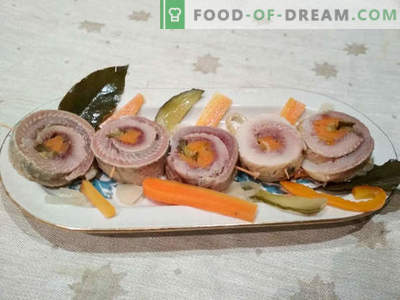 Rolmops - herring rolls with cucumber: cooking recipe with photo