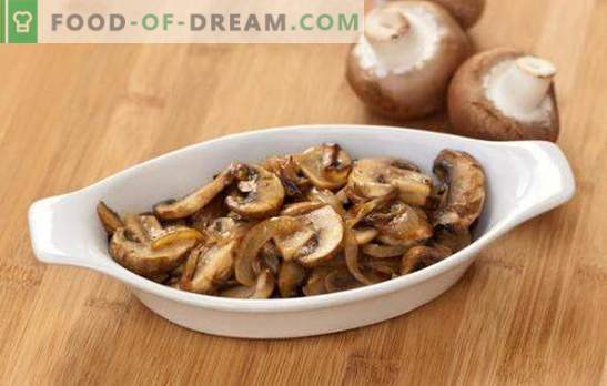 Champignons frits avec oignons - simples et savoureux, rapides et beaux! Une sélection de recettes populaires de champignons sautés aux oignons