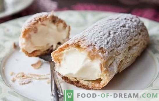 Cream eclairs: recettes étape par étape pour les gâteaux à l'air. Subtilités, règles de cuisson, recettes pas à pas d’éclairs à la crème