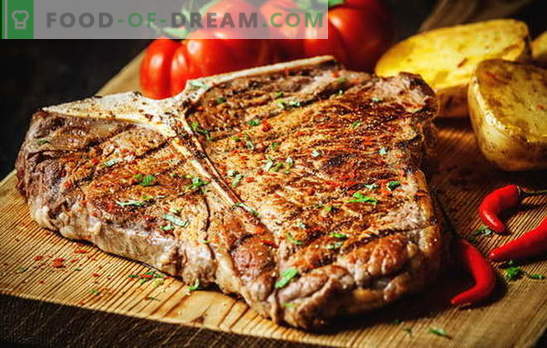 Comment faire frire un steak pour le rendre parfait. Combien faire frire dans une casserole, un grill ou des braises, des cornichons et des sauces