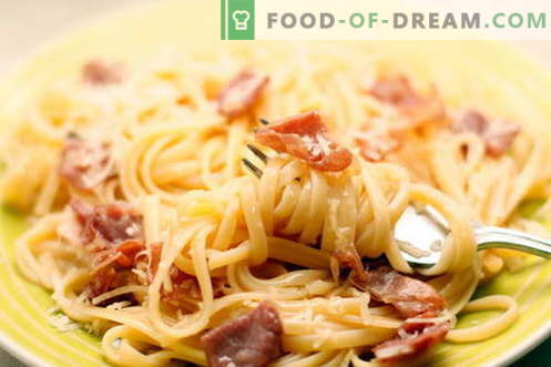 Pâtes carbonara - les meilleures recettes. Comment bien et savoureux cuire les pâtes carbonara.