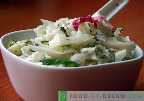 Salade aux oignons marinés - une sélection des meilleures recettes. Comment bien et savoureux préparer une salade avec des oignons marinés.