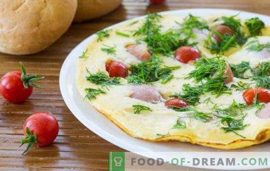 Omelette aux saucisses - un petit-déjeuner simple et copieux! Cuire de délicieuses omelettes avec des saucisses au four, au micro-ondes, dans la mijoteuse et dans la casserole