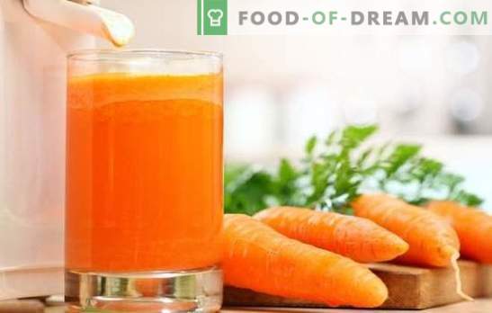 Jus de carotte à la maison: vitamines solides! Recettes de jus de carotte naturel et cocktails avec sa participation