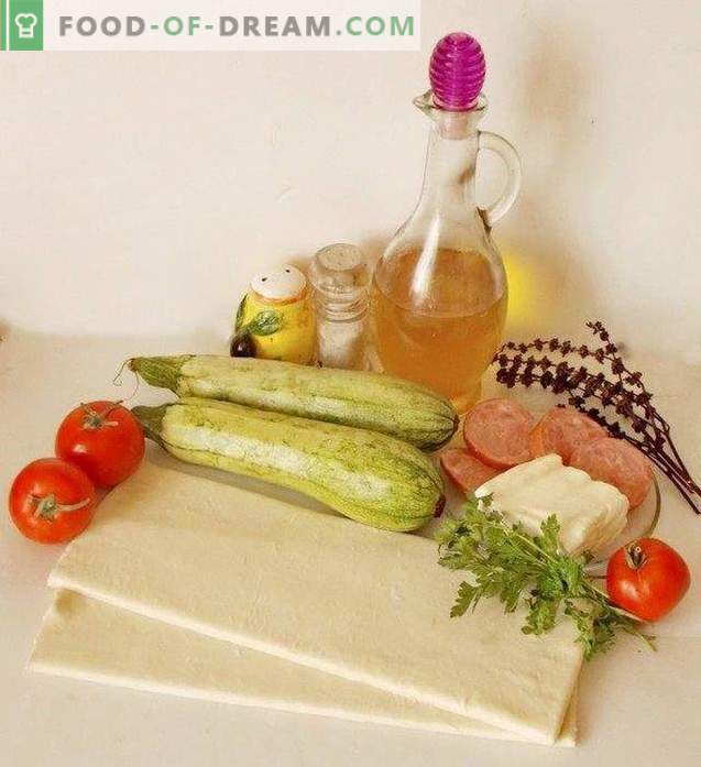 Tarte à la méditerranéenne avec courgettes, jambon et fromage
