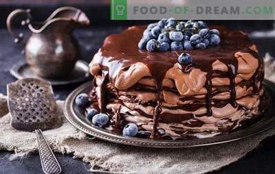 Gâteau aux crêpes au chocolat - un régal de la poêle! Recettes simples et festives gâteaux au pancake au chocolat avec différentes crèmes