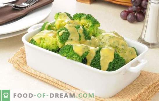 Brocoli dans une sauce crémeuse à la noix de muscade, fromage, champignons. Recettes de brocoli cuit et cuit à la crème