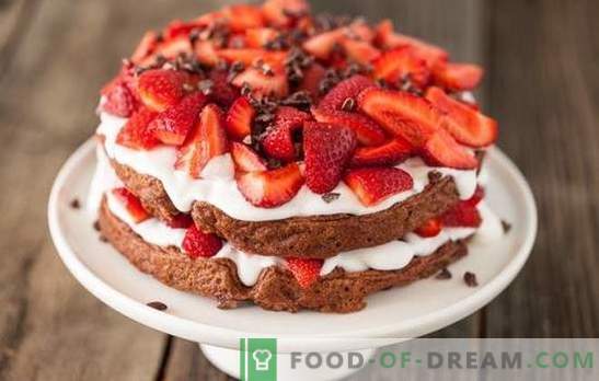 Gâteau aux fraises fait maison - Recettes pour débutants. Comment faire un gâteau fait maison avec des fraises: biscuit ou chocolat