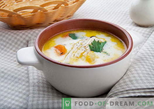 Soupe au fromage et au poulet - les meilleures recettes. Comment bien et savoureux cuire la soupe au fromage avec du poulet.
