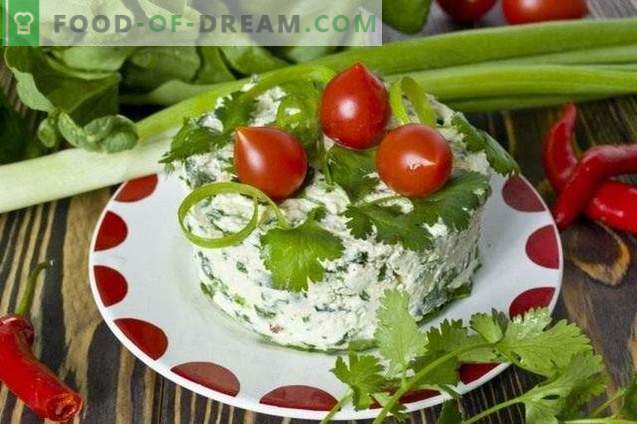 Salade avec lait caillé, épinards et coriandre