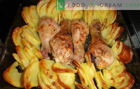 Cuisses de poulet avec pommes de terre au four - un merveilleux dîner! Recettes de cuisses de poulet avec pommes de terre au four: 7 variantes d'un plat