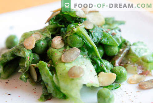 Salade aux pois verts - recettes éprouvées. Comment faire cuire une salade aux petits pois