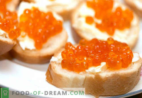Les sandwichs au caviar rouge sont les meilleures recettes. Comment cuire rapidement et savourer des sandwichs au caviar rouge.