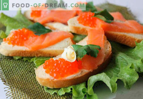 Les sandwichs au caviar rouge sont les meilleures recettes. Comment cuire rapidement et savourer des sandwichs au caviar rouge.
