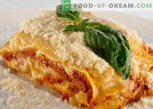 Lasagne aux champignons - les bonnes recettes. Comment cuire rapidement et savourer des lasagnes aux champignons.