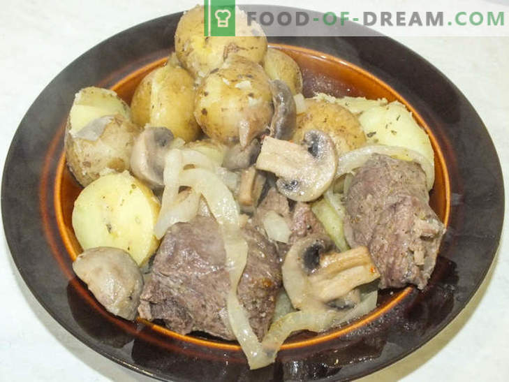 In Folie gebackenes saftiges Rindfleisch mit Pilzen - ein Rezept für ein leckeres Gericht mit einem Geheimnis