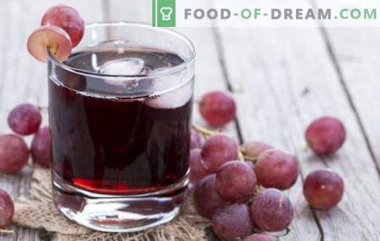 Jus de raisin pour l'hiver à la maison: comment le faire correctement? Les meilleures recettes de jus de raisin pour l’hiver de la poêle ou de la centrifugeuse