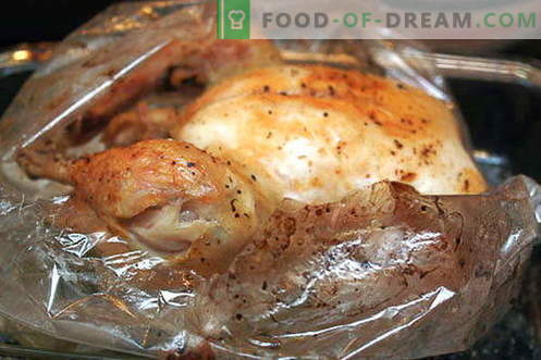 Poulet dans votre manche - les meilleures recettes. Comment bien et savoureux cuire la manche de poulet pour la cuisson.