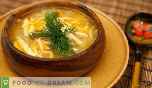 Soupe aux nouilles - les meilleures recettes. Comment bien et savoureux cuire la soupe de nouilles.