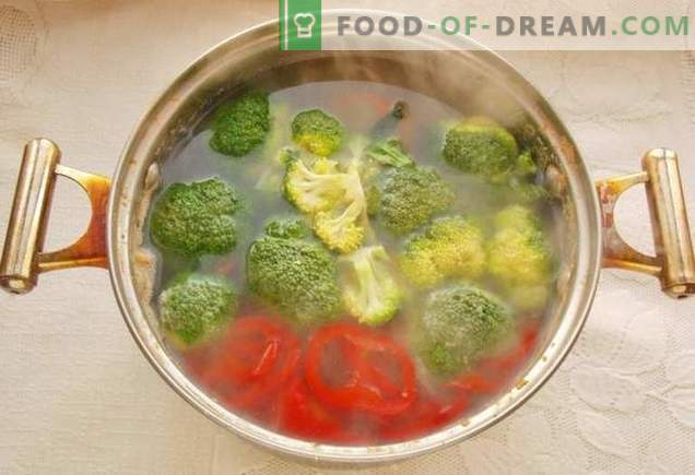 Soupe au brocoli et boulettes de viande
