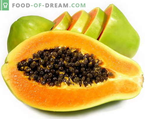 Papaye - description, propriétés utiles, utilisation en cuisine. Recettes à la papaye.