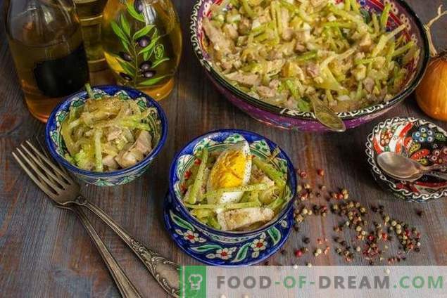 Salade épicée d'Ouzbékistan avec viande et radis vert