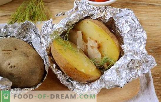 Pommes de terre avec du bacon au four en papier d'aluminium - un goût de l'enfance! Photo-recette détaillée pour la cuisson de pommes de terre avec du lard cuit au four dans du papier d'aluminium