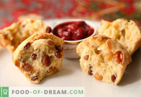 Les muffins aux raisins sont les meilleures recettes. Comment cuire rapidement et savourer des muffins aux raisins secs.