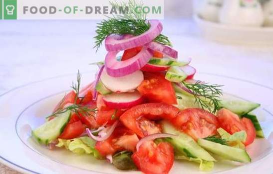 Salade de tomates fraîches: un vieux conte sous un nouveau jour. Recettes originales de salade de tomates fraîches pour les vacances et les jours de la semaine
