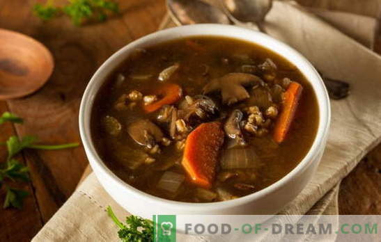 Soupe maigre aux champignons - qu’elle soit toujours délicieuse! Diverses recettes de soupes maigres aux champignons et aux céréales, nouilles, légumes