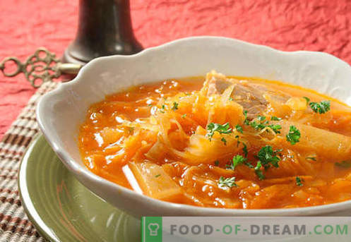 Soupe de frais et de choucroute. Comment cuire correctement et savourer une soupe acide, verte et maigre dans une mijoteuse.