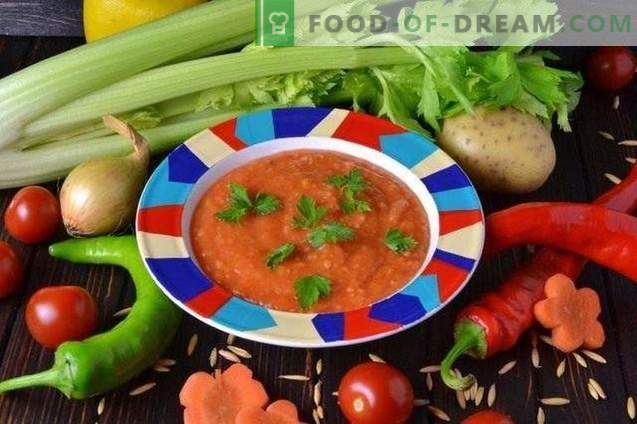 Vegetable oat bran soup in chicken broth
