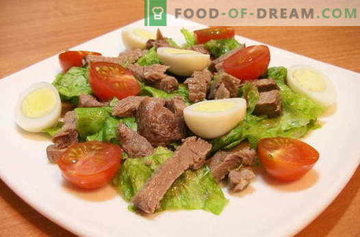 Salades à la viande - les meilleures recettes. Comment cuire correctement et savourer des salades de viande.