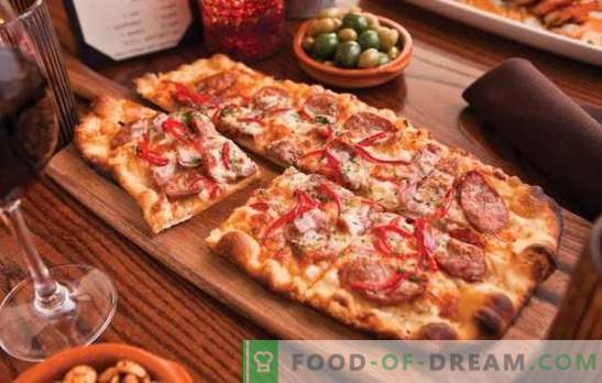 Pizza maison: recettes de saucisses, tomates, champignons, poulet, concombres. Une sélection de recettes de pizzas faites maison