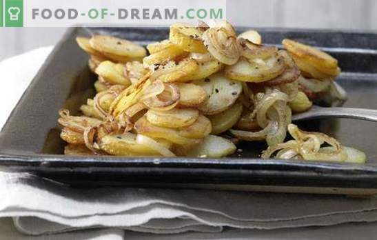 Pommes de terre frites aux oignons - intemporelles! Recettes de pommes de terre frites avec oignons, champignons, viande, foie, bacon