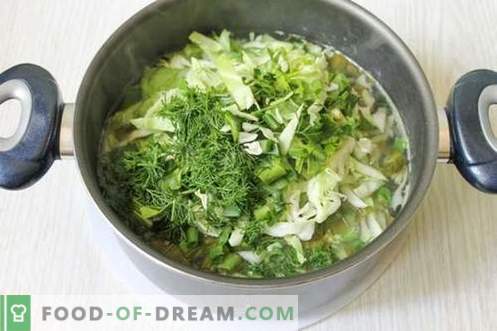 Soupe verte à base de jeunes légumes - plat d'été pour tous les jours