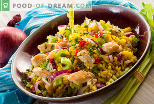 Rīsu salāti - piecas labākās receptes. Kā pareizi un garšīgi gatavot rīsu salātus.